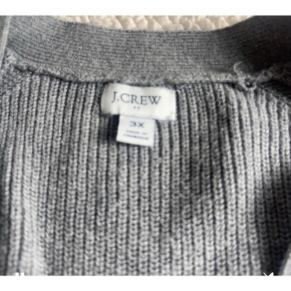 J.CREW Women’s Grey Cardigan Sweater 3X Cotton Knit Long sleeve Button front - Picture 2 of 9